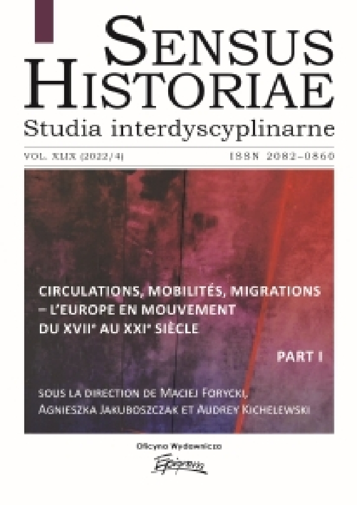 Journal cover Sensus Historiae, volume 49, no. 4, year 2022