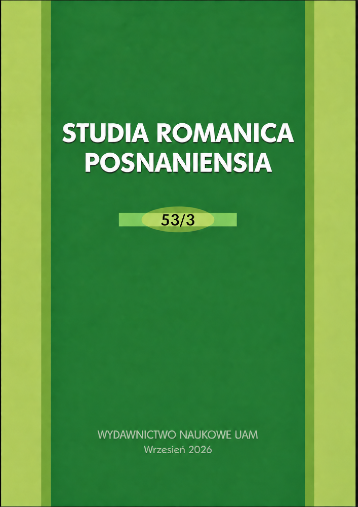 Okładka czasopisma Studia Romanica Posnaniensia, tom 53, nr 3, rok 2026, tytuł Recensement et description des données en vue des applications lexicographiques
