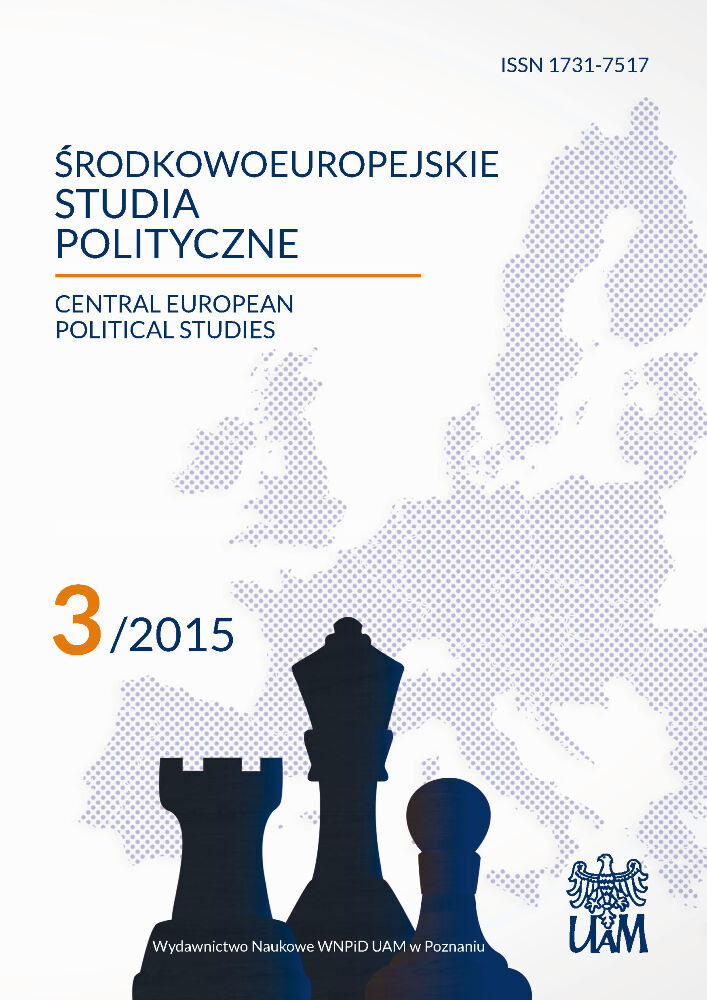 Okładka czasopisma Środkowoeuropejskie Studia Polityczne, nr 3, rok 2015
