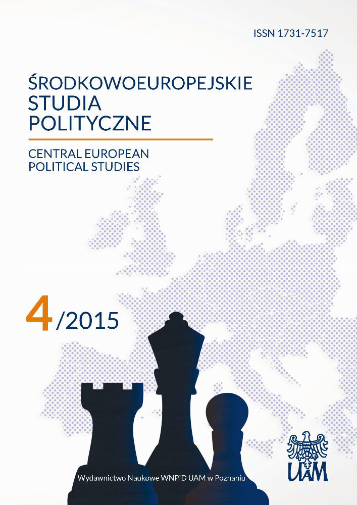 Okładka czasopisma Środkowoeuropejskie Studia Polityczne, nr 4, rok 2015