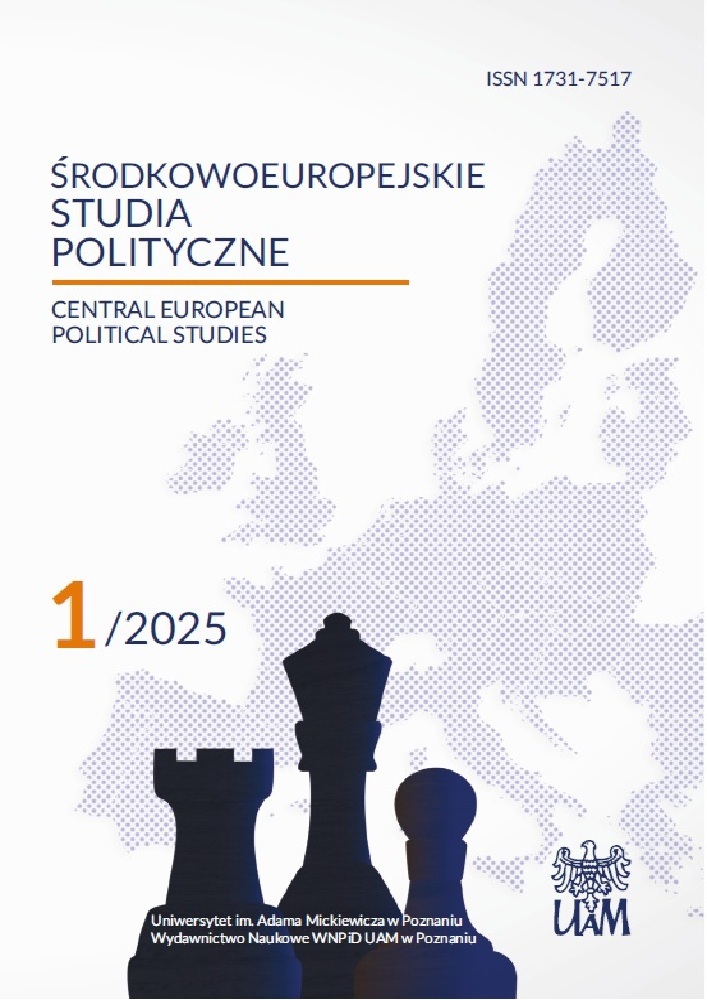 Okładka czasopisma Środkowoeuropejskie Studia Polityczne, nr 1, rok 2025
