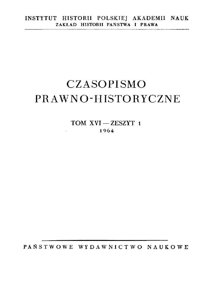 Okładka czasopisma Czasopismo Prawno-Historyczne, tom 12, nr 2, rok 1960
