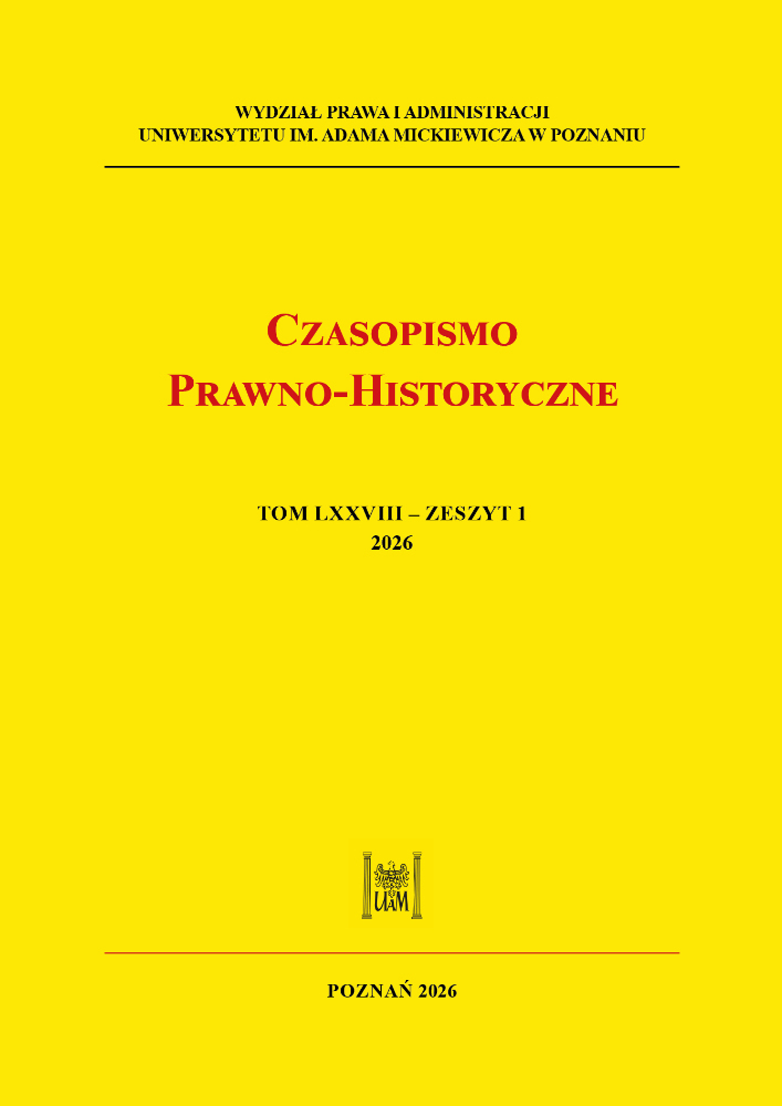 Journal cover Czasopismo Prawno-Historyczne, volume 78, no. 1, year 2026