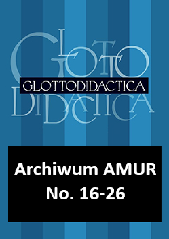 Journal cover Glottodidactica, no. 16-26