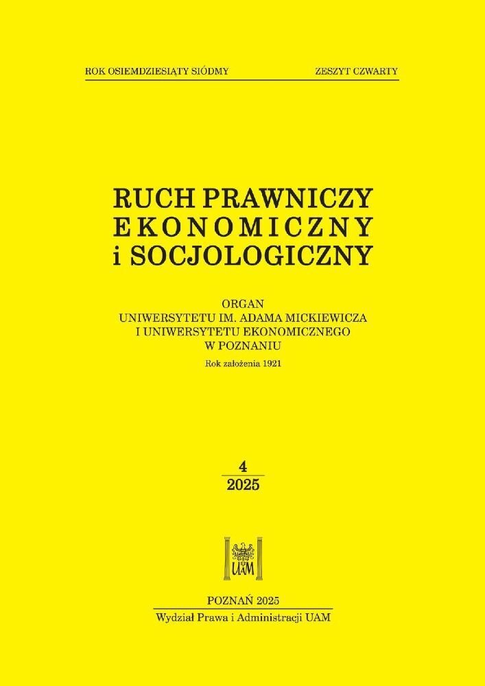 Okładka czasopisma Ruch Prawniczy, Ekonomiczny i Socjologiczny, tom 87, nr 4, rok 2025