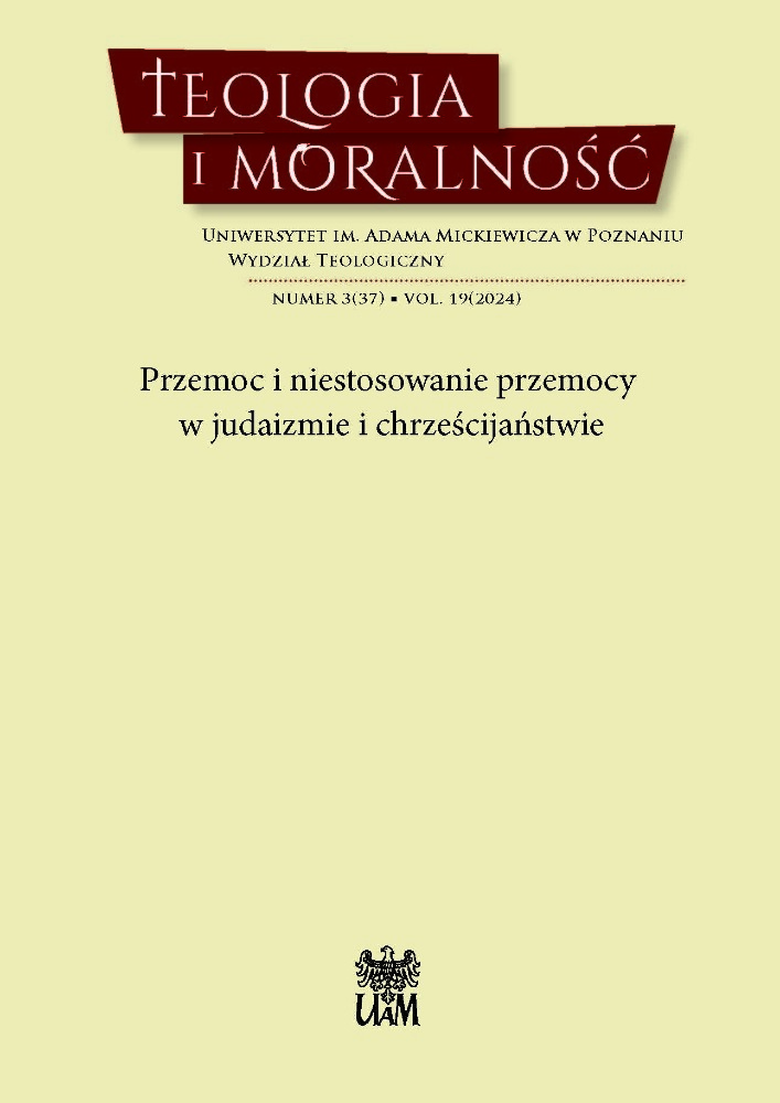 Okładka czasopisma Teologia i Moralność, tom 19, nr 3(37), rok 2024, tytuł Przemoc i niestosowanie przemocy w judaizmie i chrześcijaństwie