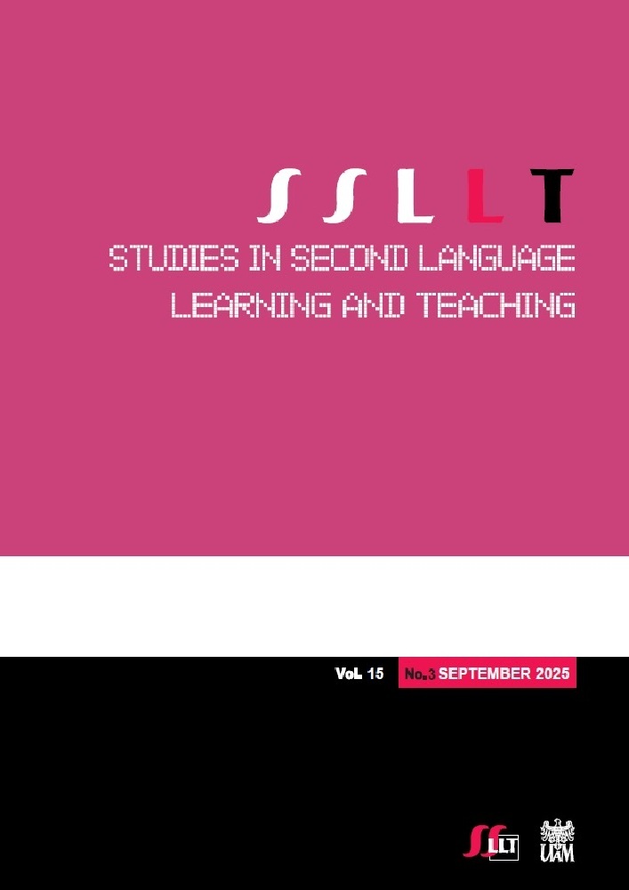 Journal cover Studies in Second Language Learning and Teaching, volume 15, no. 3, year 2025