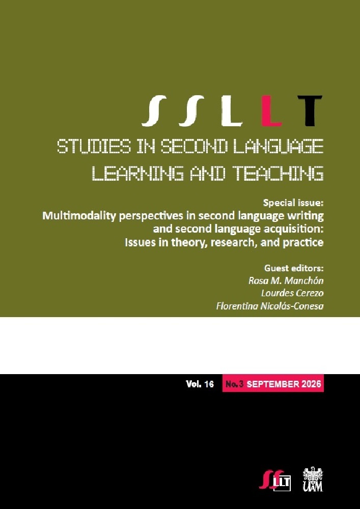 Journal cover Studies in Second Language Learning and Teaching, volume 16, no. 3, year 2026, title Special issue: Multimodality perspectives in second language writing and second language acquisition: Issues in theory, research, and practice