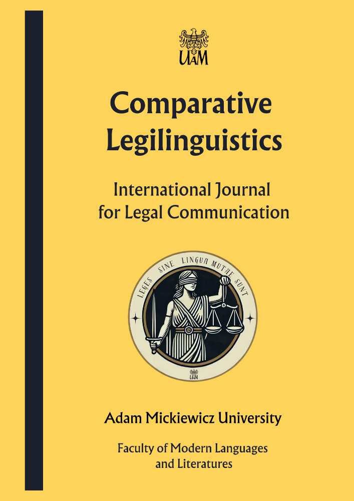 Journal cover Comparative Legilinguistics, volume 63, year 2025