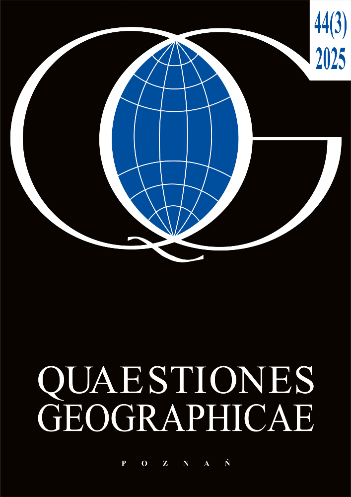 Journal cover Quaestiones Geographicae, volume 44, no. 3, year 2025, title Quaestiones Geographicae