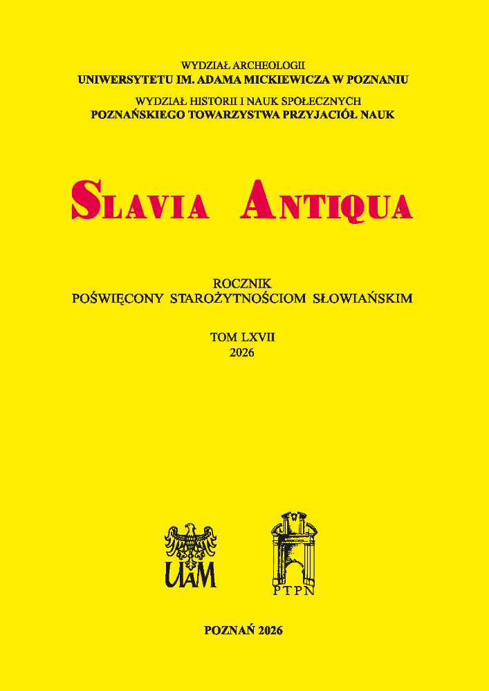 Okładka czasopisma Slavia Antiqua. Rocznik poświęcony starożytnościom słowiańskim, nr 67, rok 2026