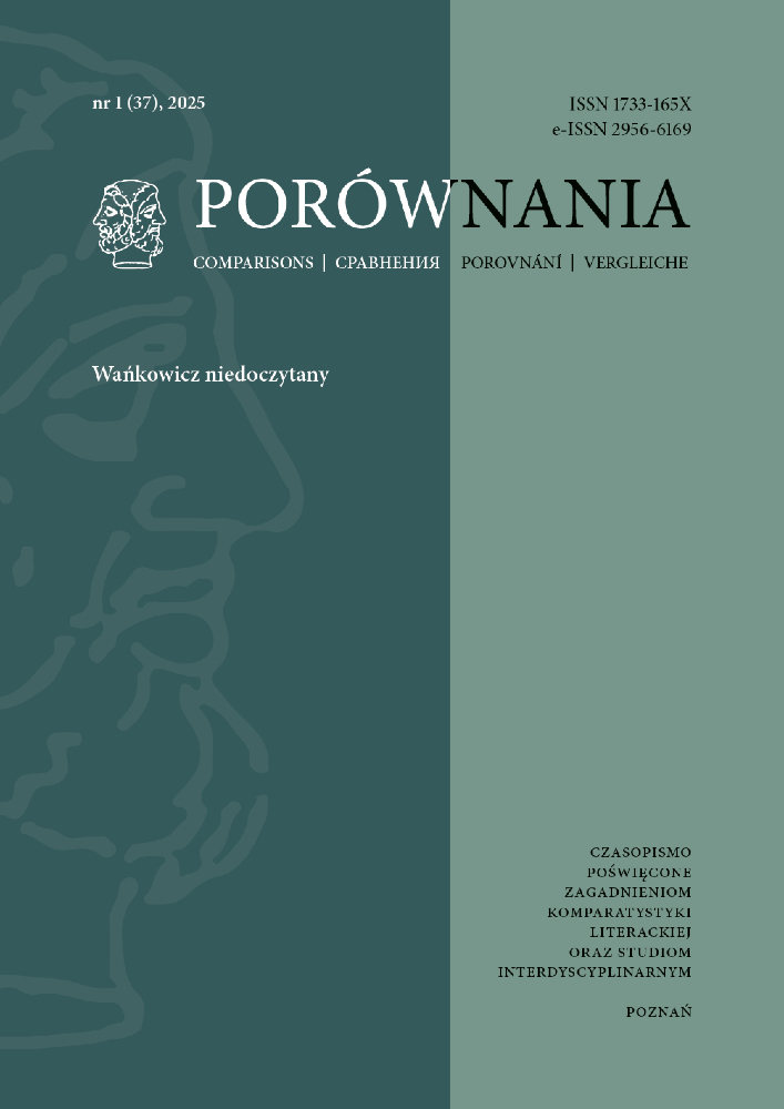 Okładka czasopisma Porównania, tom 37, nr 1, rok 2025, tytuł Wańkowicz niedoczytany