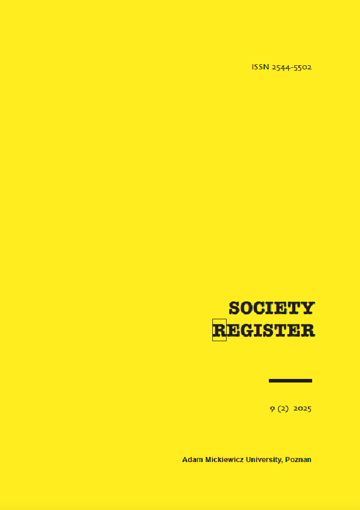 Journal cover Society Register, volume 9, no. 2, year 2025