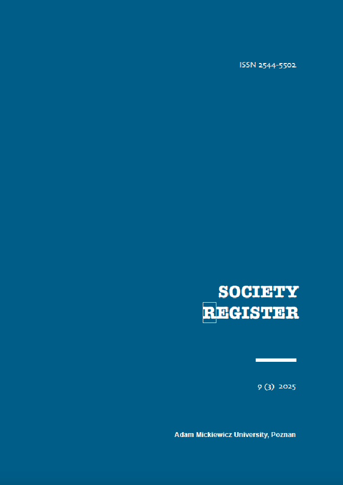 Journal cover Society Register, volume 9, no. 3, year 2025