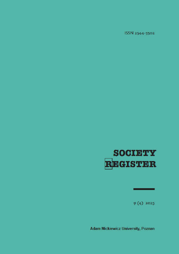 Journal cover Society Register, volume 9, no. 4, year 2025