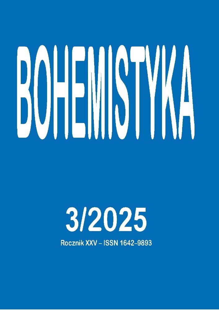 Journal cover Bohemistyka, volume 25, no. 3, year 2025, title Bohemistyka