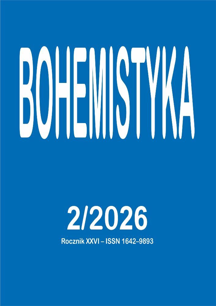 Okładka czasopisma Bohemistyka, tom 26, nr 2, rok 2026, tytuł Bohemistyka