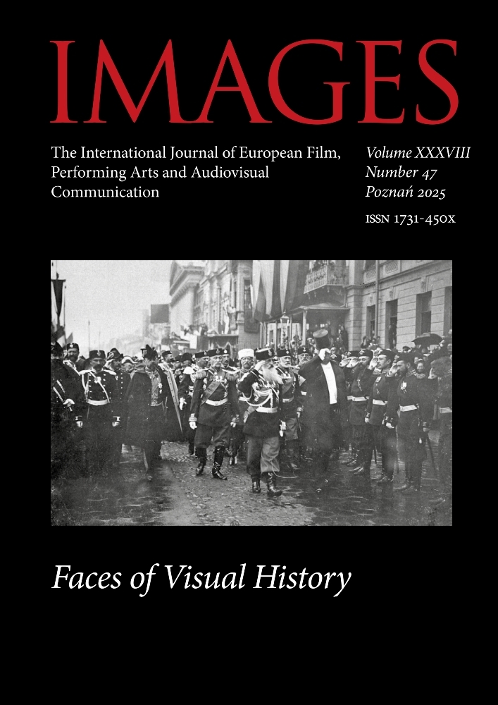 Journal cover Images. The International Journal of European Film, Performing Arts and Audiovisual Communication, volume 38, no. 47, year 2025, title Faces of Visual History