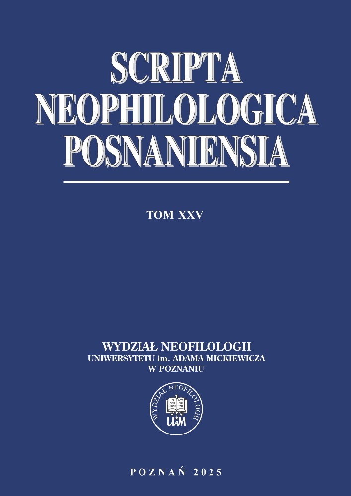 Journal cover Scripta Neophilologica Posnaniensia, volume 25, year 2025