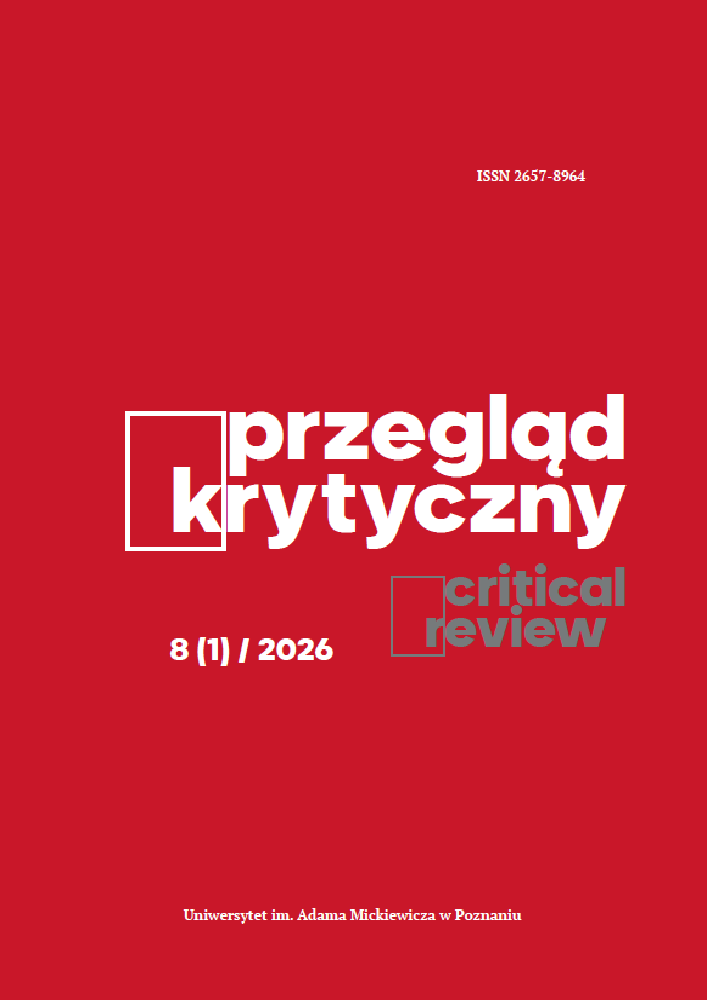 Journal cover Critical Review, volume 8, no. 1, year 2026