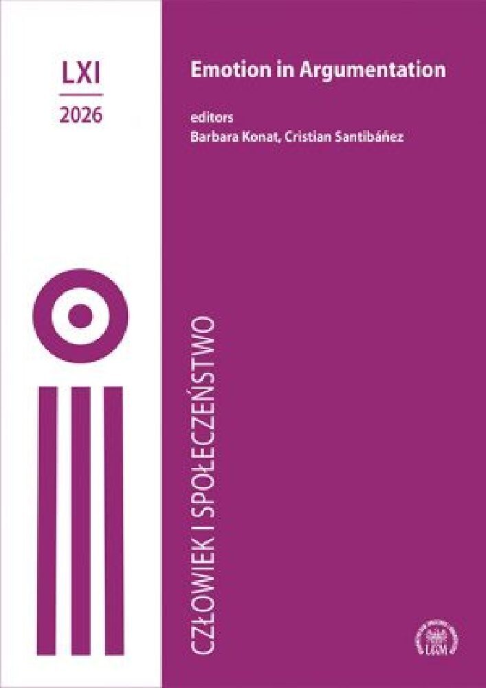 Okładka czasopisma Człowiek i Społeczeństwo, tom 61, rok 2026, tytuł Emotion in Argumentation
