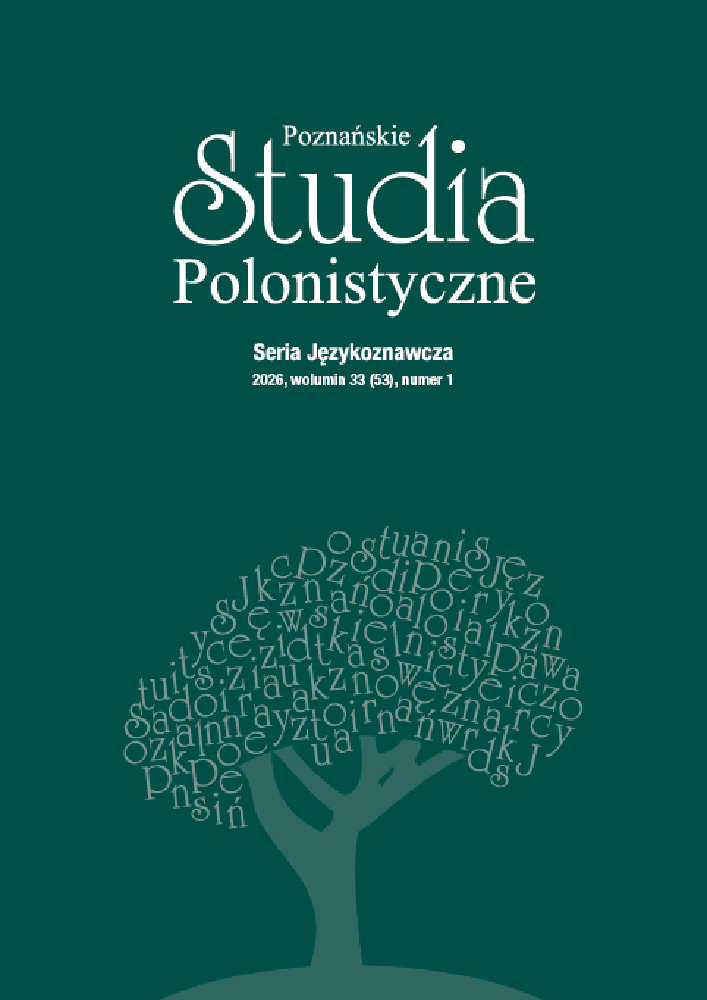 Okładka czasopisma Poznańskie Studia Polonistyczne. Seria Językoznawcza, tom 33, nr 1, rok 2026