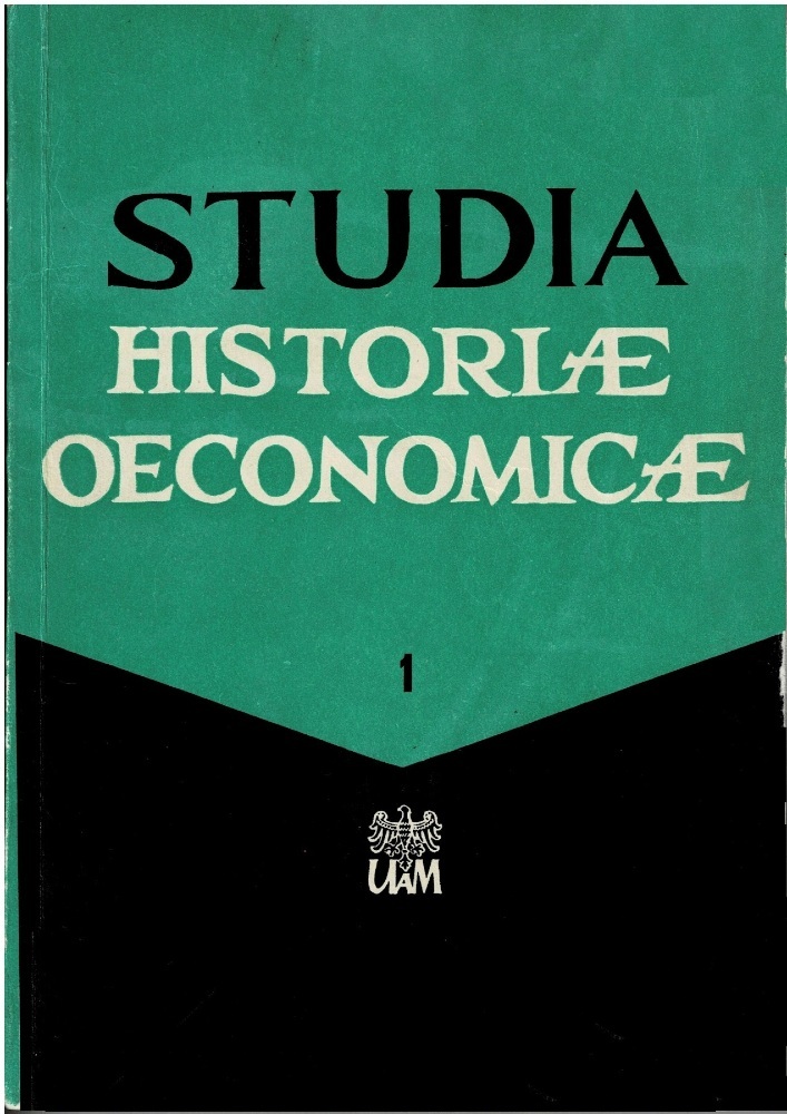 Journal cover Studia Historiae Oeconomicae, volume 1, no. 1, year 1967