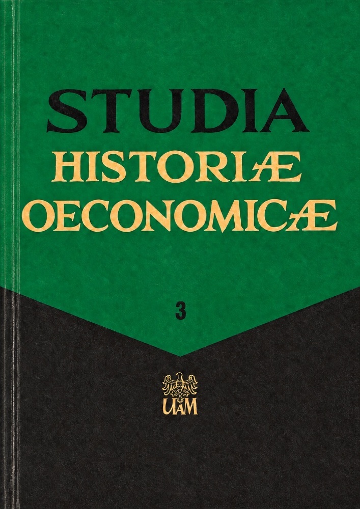 Journal cover Studia Historiae Oeconomicae, volume 3, no. 1, year 1969