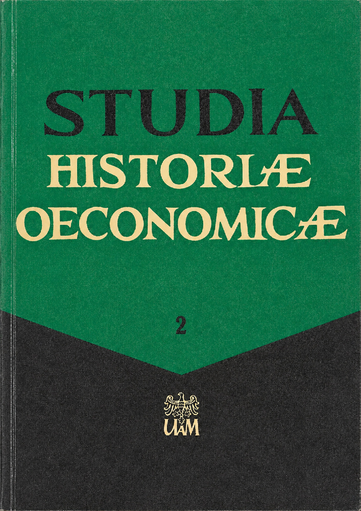 Journal cover Studia Historiae Oeconomicae, volume 2, no. 1, year 1968