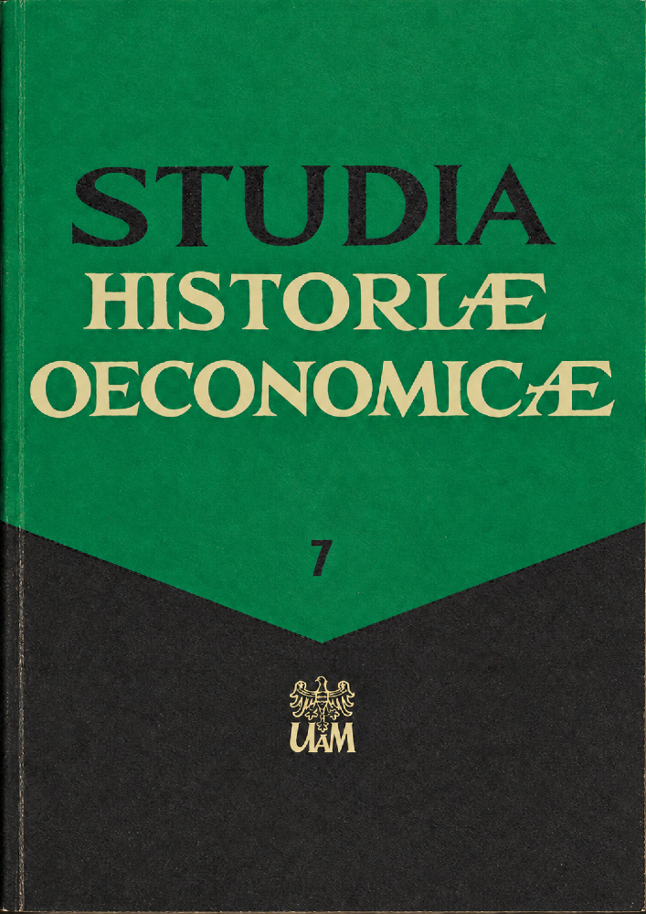Journal cover Studia Historiae Oeconomicae, volume 7, year 1973