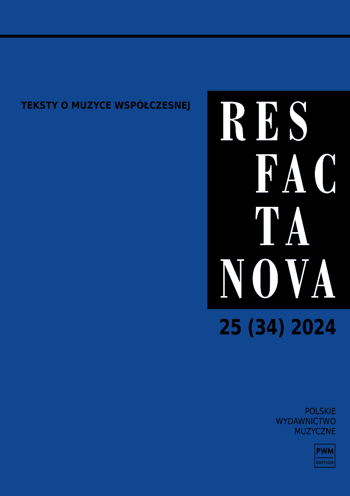 Okładka czasopisma Res Facta Nova. Teksty o muzyce współczesnej, tom 34, rok 2024